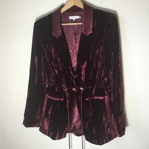 Good American Drawstring Waist Velvet Blazer/Jacket